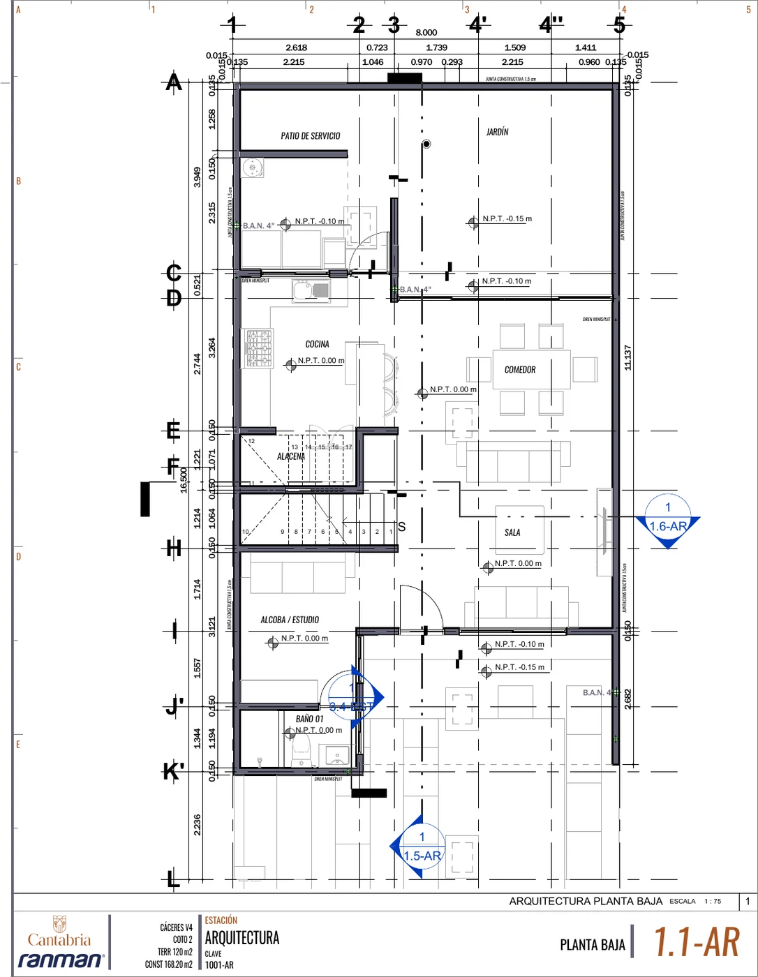Ejemplo de plano perteneciente al paquete de Cáceres V4